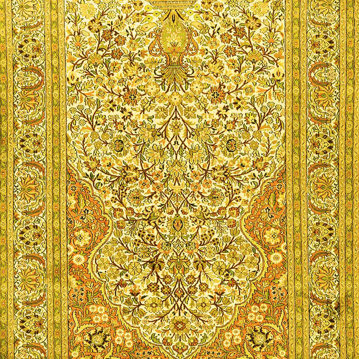 Machine Washable Persian Yellow Traditional Rug, wshtr1019yw