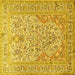 Square Persian Yellow Traditional Rug, tr1019yw