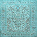 Square Persian Light Blue Traditional Rug, tr1019lblu