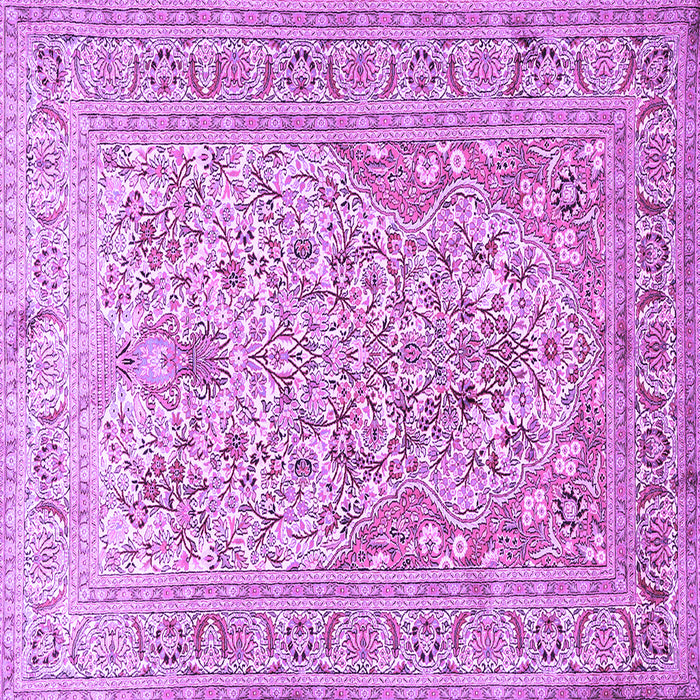 Square Machine Washable Persian Purple Traditional Area Rugs, wshtr1019pur