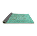 Sideview of Persian Turquoise Traditional Rug, tr1019turq