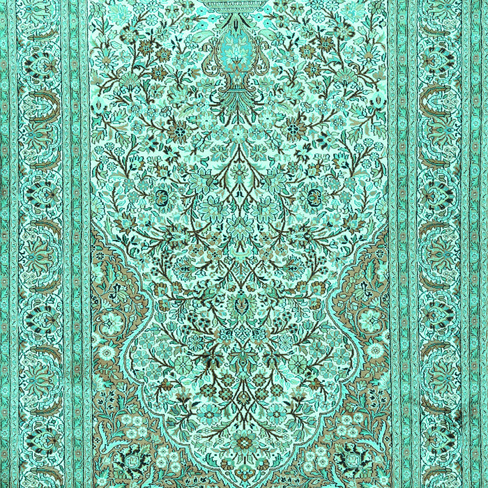 Machine Washable Persian Turquoise Traditional Area Rugs, wshtr1019turq