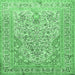 Square Persian Emerald Green Traditional Rug, tr1019emgrn