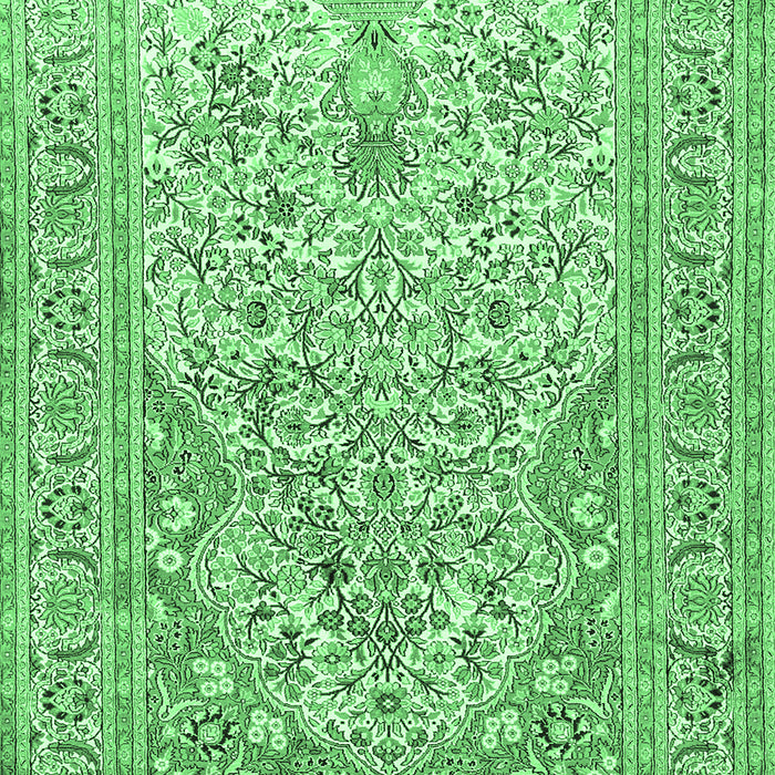 Machine Washable Persian Emerald Green Traditional Area Rugs, wshtr1019emgrn