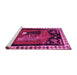 Sideview of Machine Washable Animal Pink Traditional Rug, wshtr101pnk