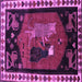 Square Animal Purple Traditional Rug, tr101pur