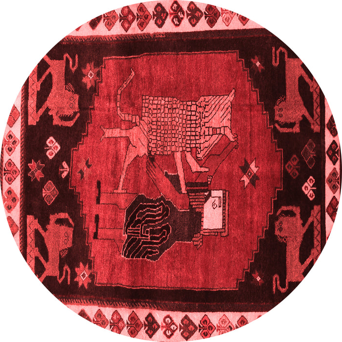 Machine Washable Animal Red Traditional Rug, wshtr101red