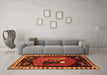 Machine Washable Animal Orange Traditional Area Rugs in a Living Room, wshtr101org