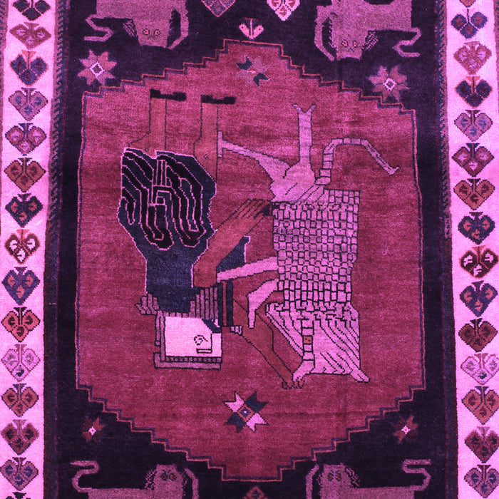 Machine Washable Animal Purple Traditional Area Rugs, wshtr101pur