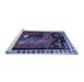 Sideview of Machine Washable Animal Blue Traditional Rug, wshtr101blu