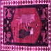 Square Animal Pink Traditional Rug, tr101pnk