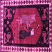 Square Machine Washable Animal Pink Traditional Rug, wshtr101pnk