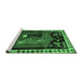 Sideview of Machine Washable Animal Emerald Green Traditional Area Rugs, wshtr101emgrn