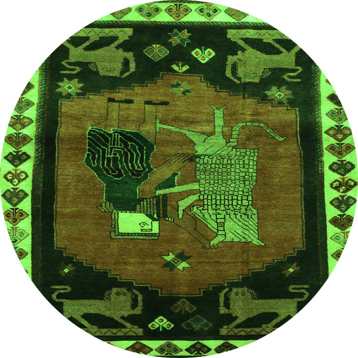 Machine Washable Animal Green Traditional Area Rugs, wshtr101grn