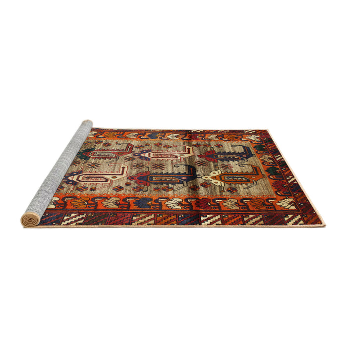 Sideview of Machine Washable Traditional Saffron Red Rug, wshtr102