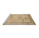 Sideview of Machine Washable Traditional Brown Gold Rug, wshtr1020