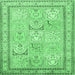 Square Machine Washable Persian Emerald Green Traditional Area Rugs, wshtr1020emgrn