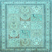 Square Machine Washable Persian Light Blue Traditional Rug, wshtr1020lblu