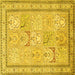 Square Persian Yellow Traditional Rug, tr1020yw