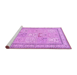 Sideview of Machine Washable Persian Purple Traditional Area Rugs, wshtr1020pur