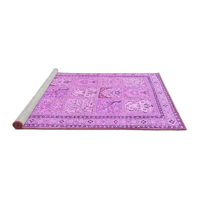 Sideview of Machine Washable Persian Purple Traditional Area Rugs, wshtr1020pur
