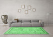 Machine Washable Persian Emerald Green Traditional Area Rugs in a Living Room,, wshtr1020emgrn