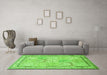 Machine Washable Persian Green Traditional Area Rugs in a Living Room,, wshtr1020grn