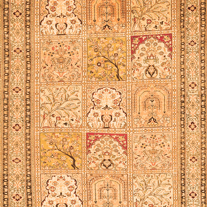 Serging Thickness of Machine Washable Persian Orange Traditional Area Rugs, wshtr1020org