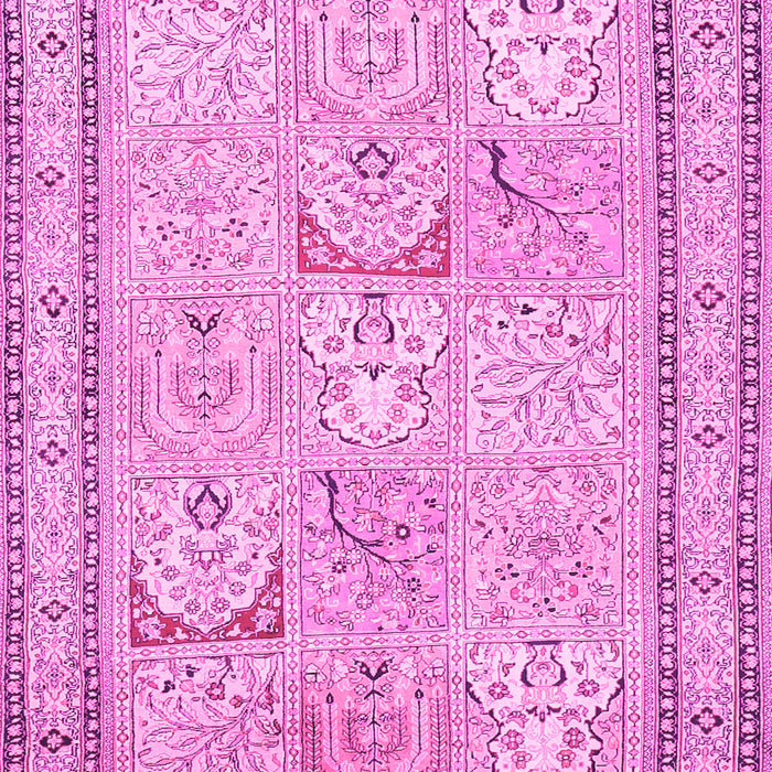 Machine Washable Persian Pink Traditional Rug, wshtr1020pnk