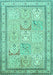 Machine Washable Persian Turquoise Traditional Area Rugs, wshtr1020turq