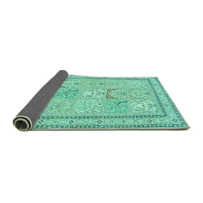 Sideview of Persian Turquoise Traditional Rug, tr1020turq