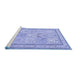 Sideview of Machine Washable Persian Blue Traditional Rug, wshtr1020blu