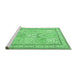 Sideview of Machine Washable Persian Emerald Green Traditional Area Rugs, wshtr1020emgrn