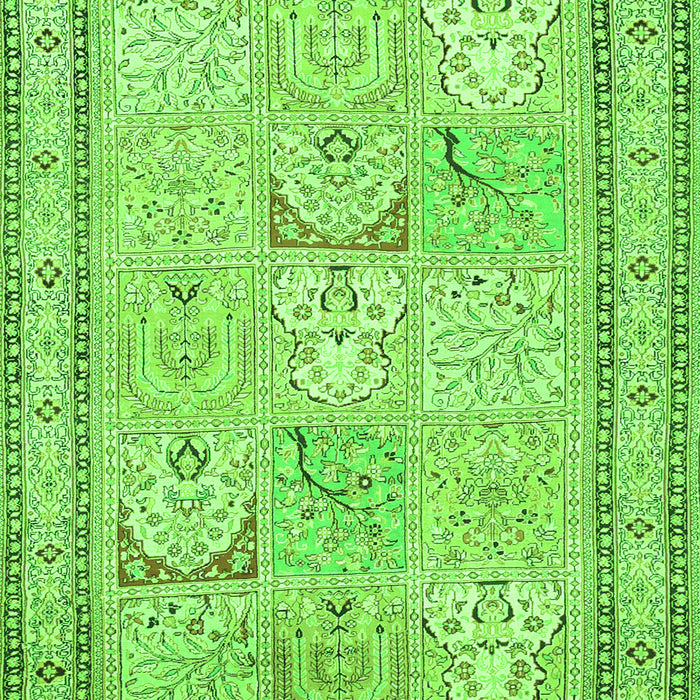 Serging Thickness of Machine Washable Persian Green Traditional Area Rugs, wshtr1020grn