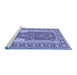 Sideview of Machine Washable Persian Blue Traditional Rug, wshtr1021blu