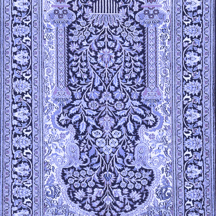 Machine Washable Persian Blue Traditional Rug, wshtr1021blu