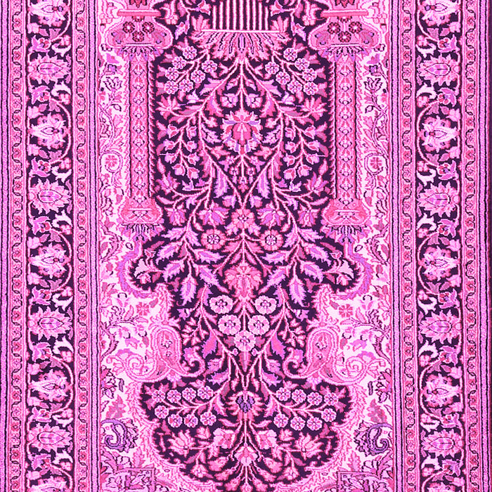 Machine Washable Persian Pink Traditional Rug, wshtr1021pnk