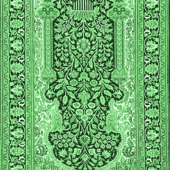 Machine Washable Persian Emerald Green Traditional Area Rugs, wshtr1021emgrn