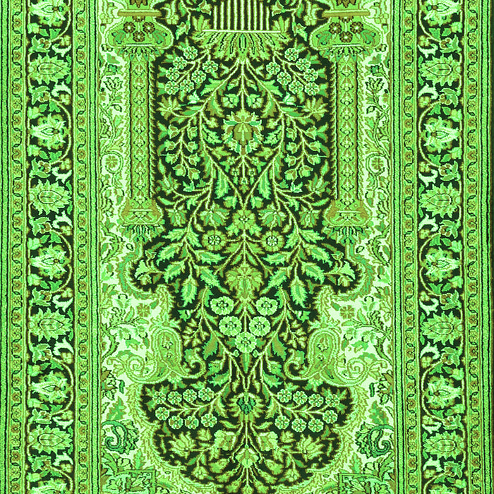 Serging Thickness of Machine Washable Persian Green Traditional Area Rugs, wshtr1021grn