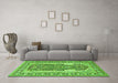 Machine Washable Persian Green Traditional Area Rugs in a Living Room,, wshtr1021grn