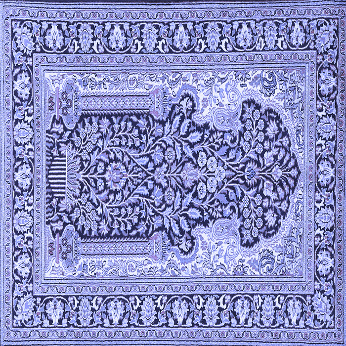 Square Persian Blue Traditional Rug, tr1021blu