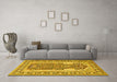 Machine Washable Persian Yellow Traditional Rug in a Living Room, wshtr1021yw