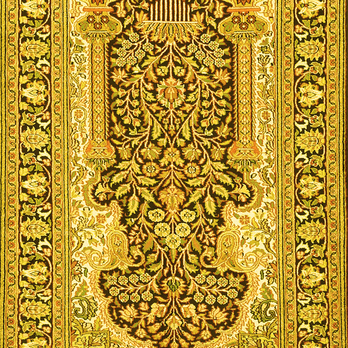 Machine Washable Persian Yellow Traditional Rug, wshtr1021yw