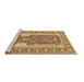 Sideview of Machine Washable Persian Brown Traditional Rug, wshtr1021brn