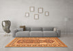 Machine Washable Persian Orange Traditional Area Rugs in a Living Room, wshtr1021org