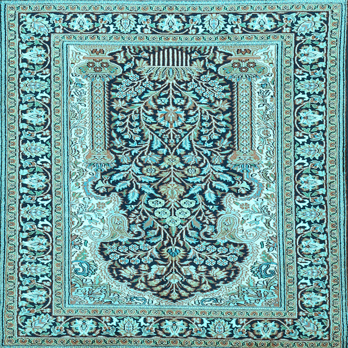 Square Persian Light Blue Traditional Rug, tr1021lblu