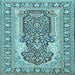 Square Persian Light Blue Traditional Rug, tr1021lblu