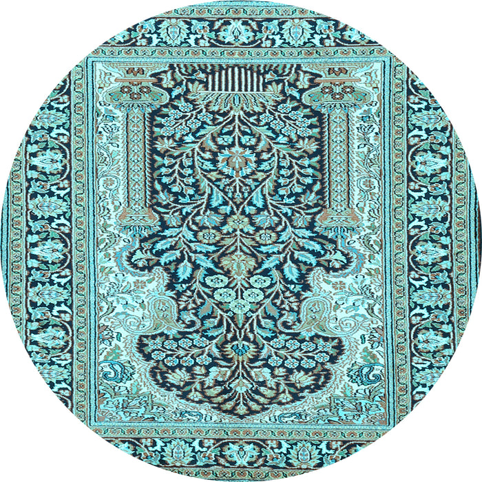 Round Persian Light Blue Traditional Rug, tr1021lblu