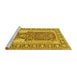 Sideview of Machine Washable Persian Yellow Traditional Rug, wshtr1021yw