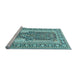 Sideview of Machine Washable Persian Light Blue Traditional Rug, wshtr1021lblu